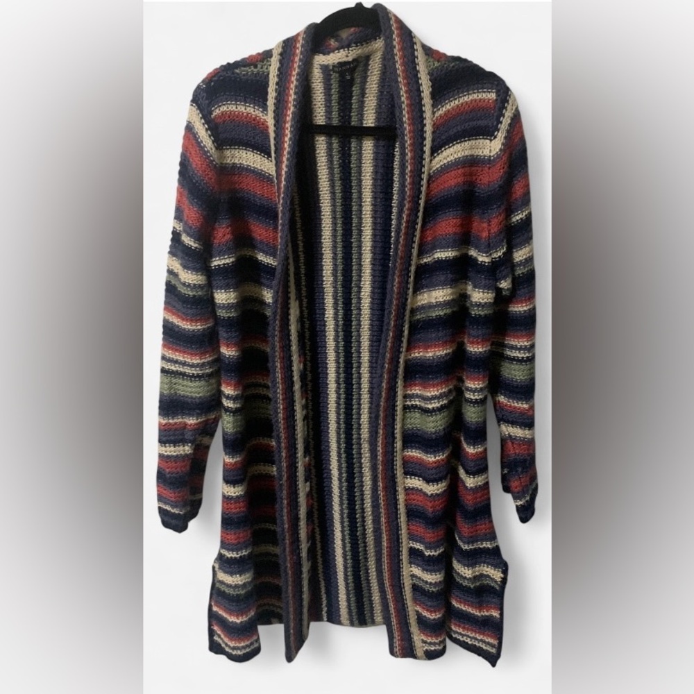 Hannah Navy and Red Striped Cardigan